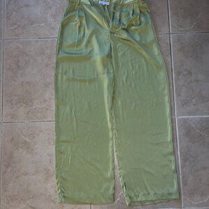 Emory Park Green Silk Dress Pants, Size L